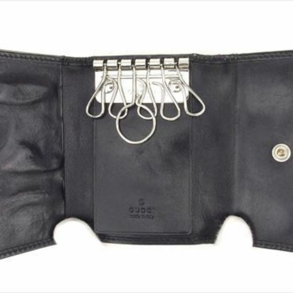 Authentic Used Gucci Key case Key holder Black leather Woman unisex - Picture 5 of 8